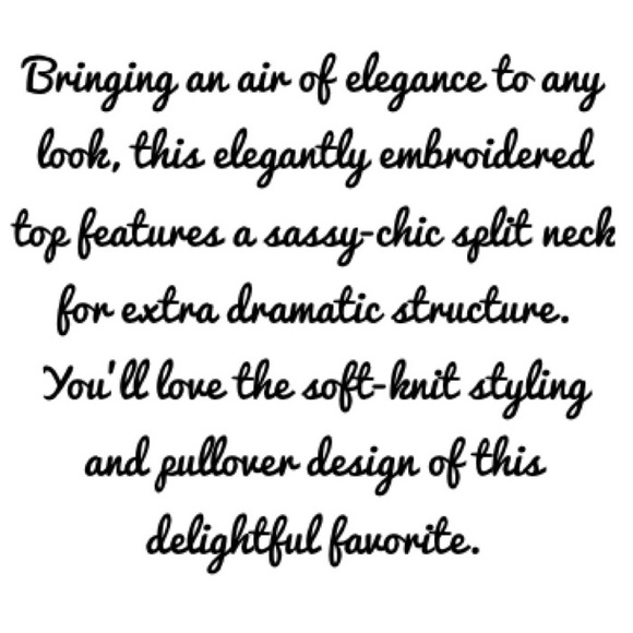 RUBY ROAD Elegant Cote D'Azur Embroidered Split Neck Knit Top Sz M - Picture 6 of 6